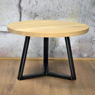 Ronde eiken salontafel industrieel | Carene