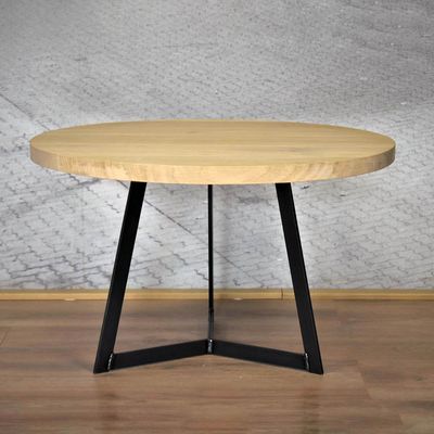 Ronde eiken salontafel industrieel | Maurens