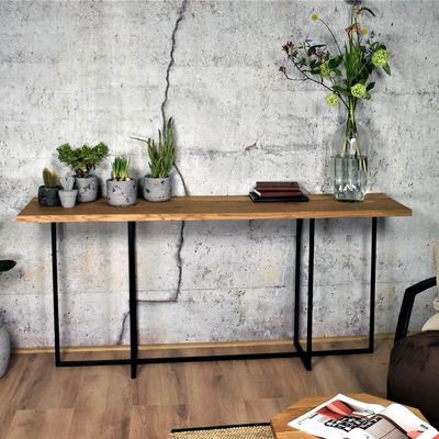 Eiken sidetable industrieel | Elles