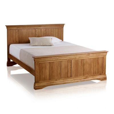 French Rustic Solid Oak Super King-Size Bed