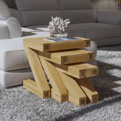 Zara Designer Oak Nest of Tables