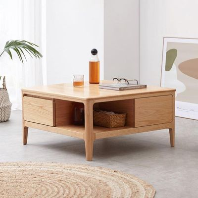 Seattle Natural Solid Oak Square Coffee Table