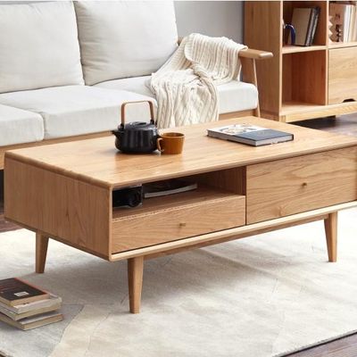 Oslo Natural Solid Oak Coffee Table Design 1