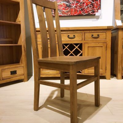 Rustic Solid OAK Dining Chair Oak Pad