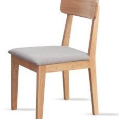 Humbie Natural Solid Oak Dining Chair With Fabric Pad