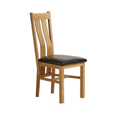 Neutral Solid OAK Dining Chair Leather Pad