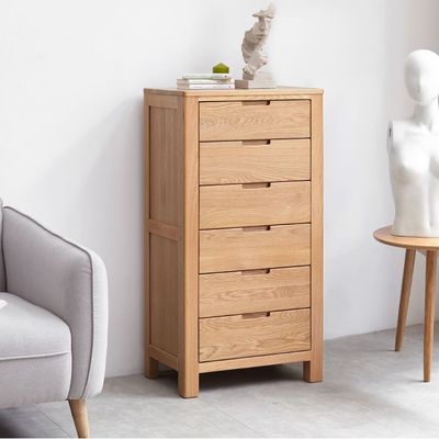 Humbie Natural Solid Oak 6 Drawers Tall Boy