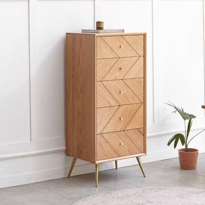 Parquet Solid Oak 5 Drawers Tallboy