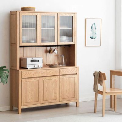 Humbie Solid Oak Large Sideboard With Hutch Dresser