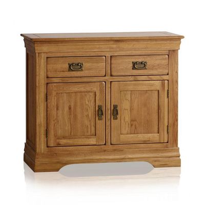 French Rustic Solid Oak Small Sideboard