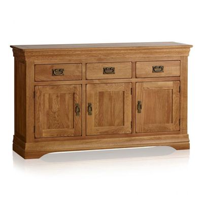 French Rustic Solid Oak Large Sideboard