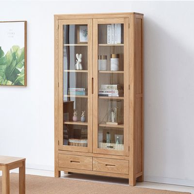 Humbie Solid Oak Large Display Bookcase Cabinet