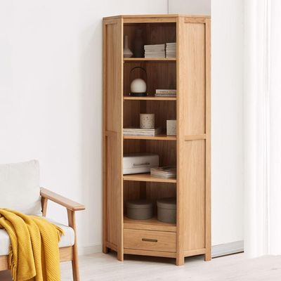 Humbie Solid Oak Corner Bookcase