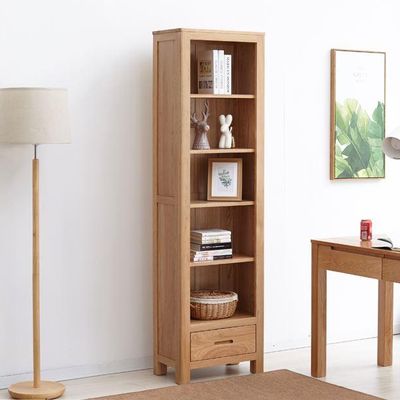 Humbie Natural Solid Oak Slim Bookcase