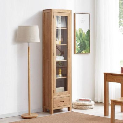 Humbie Solid Oak Slim Display Cabinet