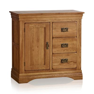 FRENCH RUSTIC SOLID OAK STORAGE CABINET