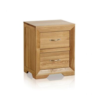 Chamfer Natural  2 Drawers Bedside Table