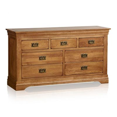 French Rustic Solid Oak 3+4 Chest Of Drawers