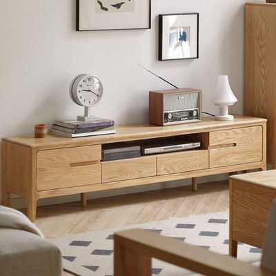 Seattle Natural Solid Oak Entertainment Unit