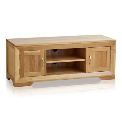 Chamfer Natural Solid Oak 2 Doors TV Unit