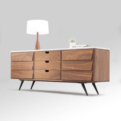 MIDCENTURY SIDEBOARD WITH MARBLE