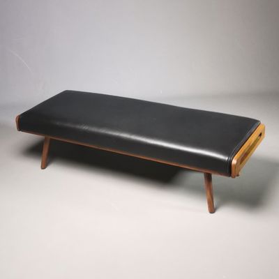 EX-DISPLAY SCANDINAVIAN BENCH IN WALNUT AND LEATHER